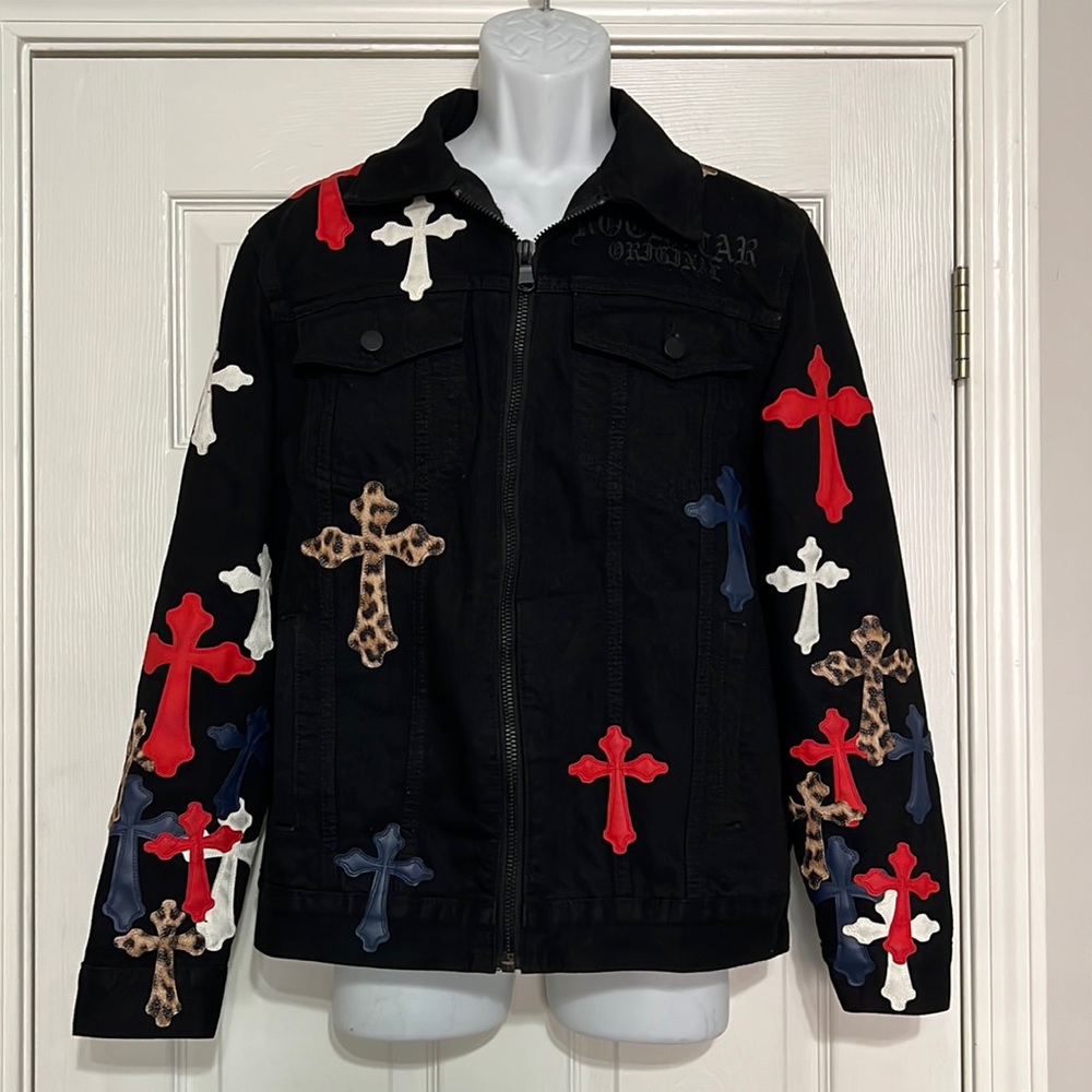 Rockstar Original Black Denim Patchwork Jacket, S… - image 1